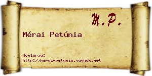 Mérai Petúnia névjegykártya